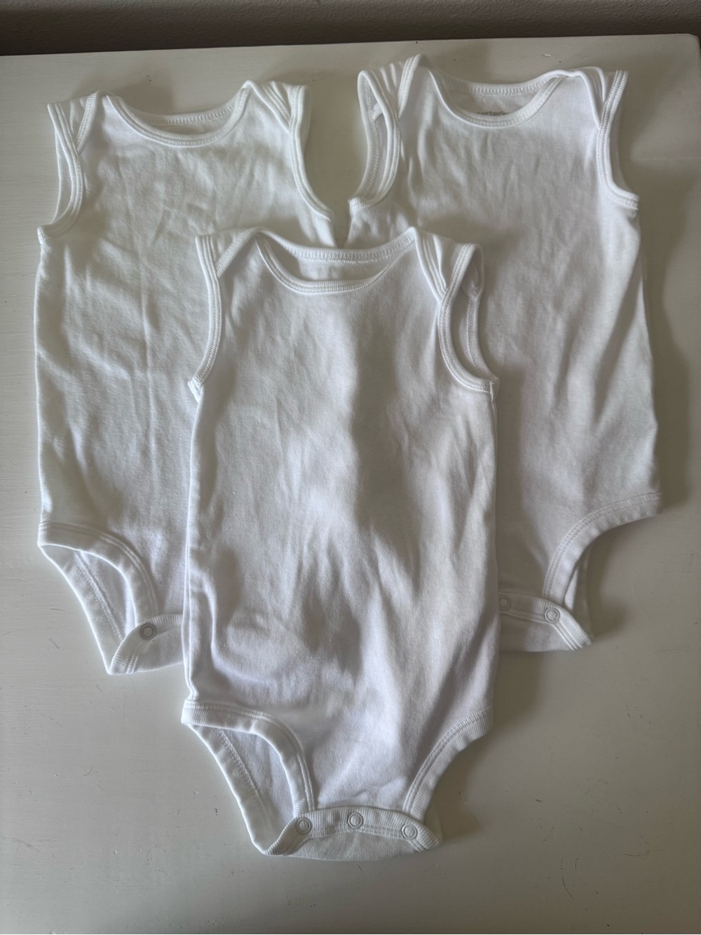 Carter's White Sleeveless Baby Bodysuit Pack of 3